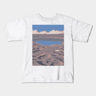 Askja Caldera in Central Highlands of Iceland WPA Art Deco Poster Kids T-Shirt